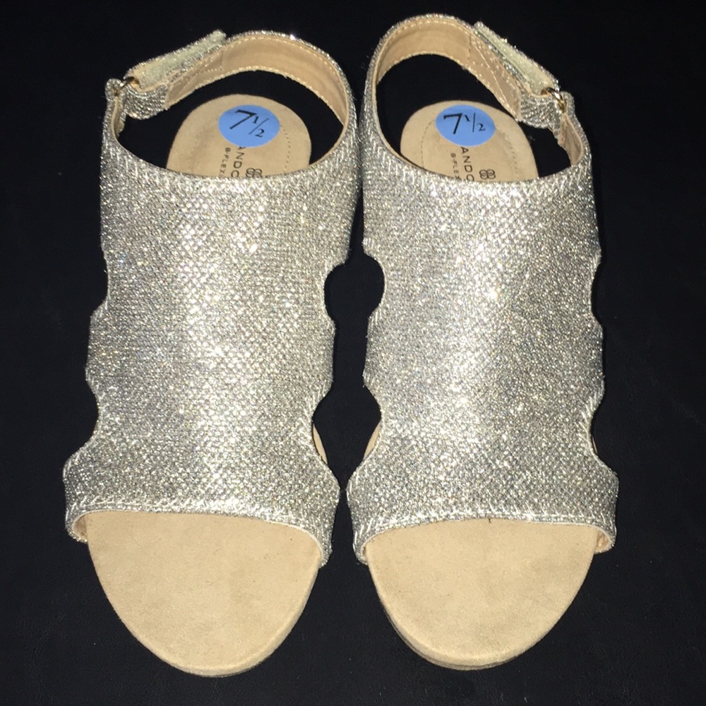 Bandolino Silver Sparkly Wedges